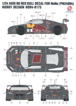 Kalkomania do Audi R8 LMS - Hobby Design HD04-0173
