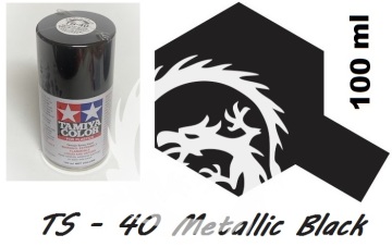 Farba w aerozolu TS-40 Metallic Black Spray - czarny metalik- Tamiya 85040